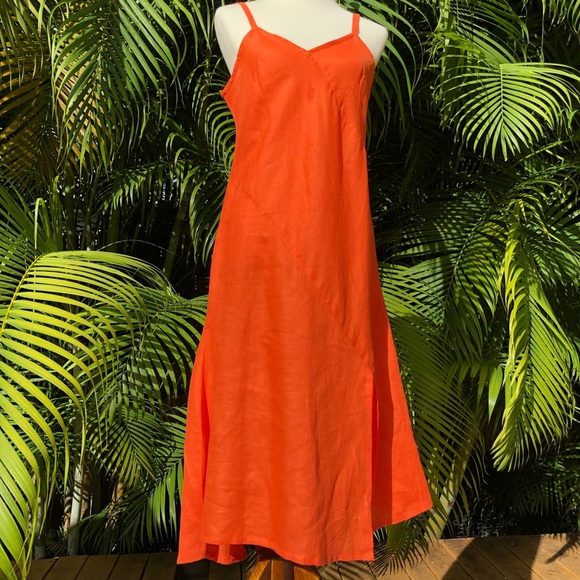 SOLD ❌Jams World Hawaii strappy linen dress orange - Picture 1 of 7